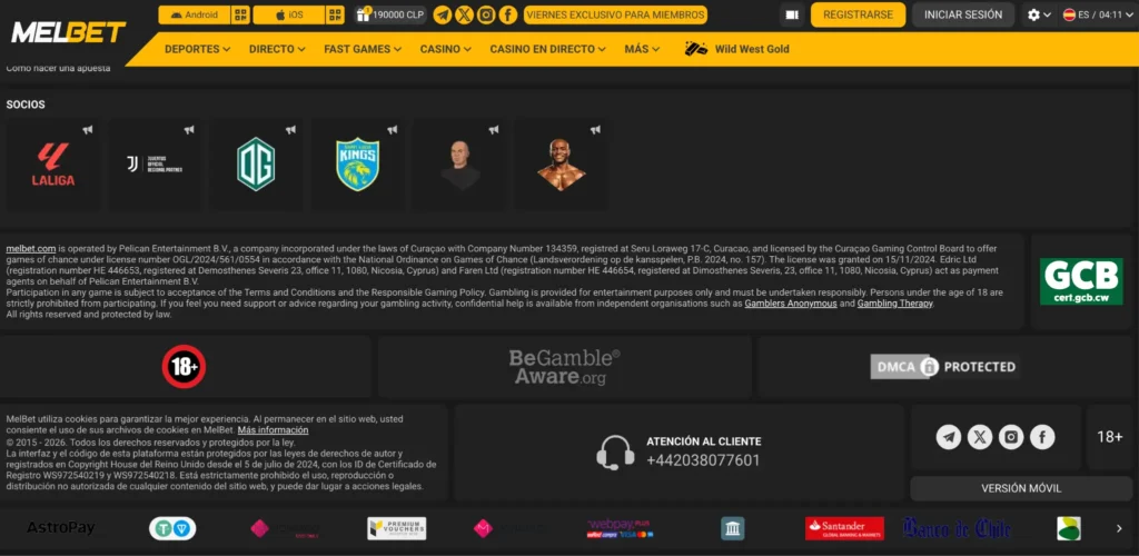 Licencia, seguridad y fiabilidad de MelBet